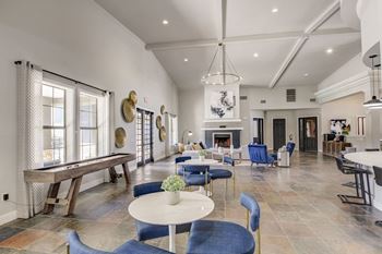 Clubhouse with shuffleboard table